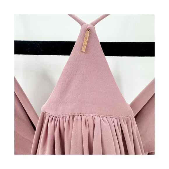 MISA Los Angeles Domino Tie Front Maxi Dress in Blush from Pink Size M NWT - Picture 8 of 13